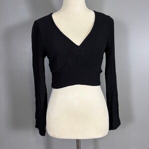 Lucy & Yak Sadie Crinkle Crop Top Shirt US 6 Boho Hippie Casual Flirty Girlie